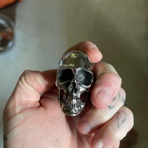 Clocks and colour steel skull